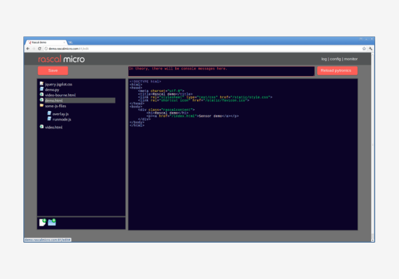 Screenshot of a web browser with an editor inside
